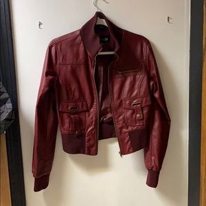 Brick colored red leather jacket
